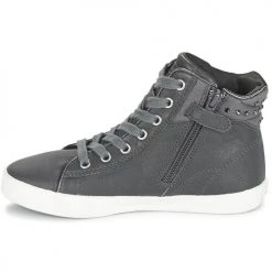 Chaussures Fille Baskets montantes Geox KIWI GIRL Gris -Baskets mode Soldes 3772823 500 D