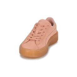 Chaussures Fille Baskets basses Puma SUEDE PLATFORM JEWEL PS Rose -Baskets mode Soldes 6619046 500 C
