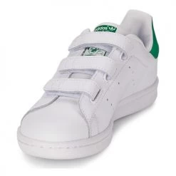 Chaussures Enfant Baskets basses adidas Originals STAN SMITH CF C Blanc / vert -Baskets mode Soldes 793801 500 C