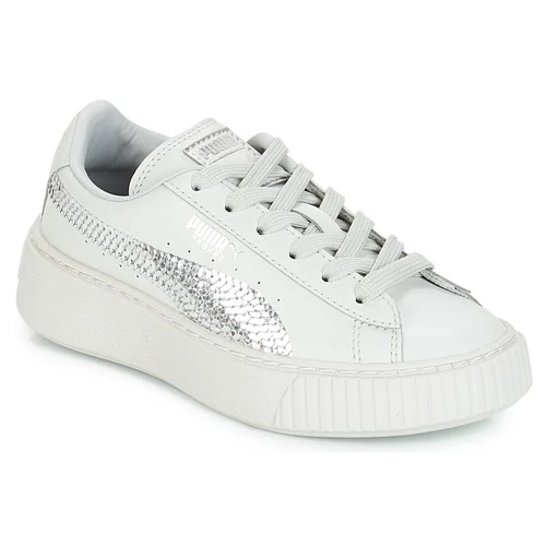 Chaussures Fille Baskets basses Puma G PS B PLATFORM BLING.GRAY GRAY 1 Chaussures Fille Baskets basses Puma G PS B PLATFORM BLING.GRAY GRAY