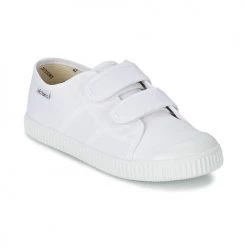 Chaussures Enfant Baskets basses Victoria BLUCHER LONA DOS VELCROS Blanc