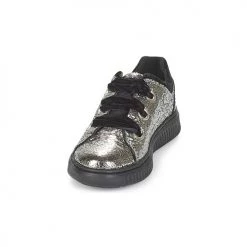 Chaussures Fille Baskets basses Geox J DISCOMIX GIRL Argenté -Baskets mode Soldes 8324444 500 C
