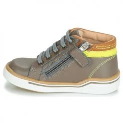 Chaussures Garçon Baskets montantes GBB QUITO Gris / Jaune -Baskets mode Soldes 9018687 500 D